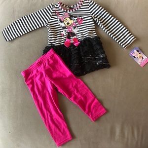 Disney Minnie Mouse 2 pc Top with Pants New 18M